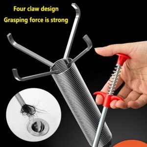 Outil de débouchage de tuyaux à ressort de 60 cm, serpentin de drainage, bâtonnets de nettoyage pour éliminer les bouchons, outil de nettoyage domestique pour éviers de cuisine