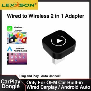 Dongle CarPlay sans fil 2 en 1, adaptateur automatique Android sans fil, boîte intelligente AI, systèmes intelligents pour voiture avec CarPlay filaire