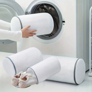 Sac de lavage de chaussures polyvalent – Sac à linge en maille durable pour baskets, chaussures de course, chaussettes et soutiens-gorge avec fermeture à glissière, sac à linge