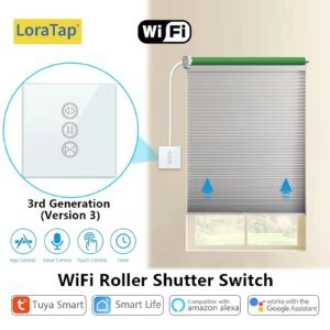 Tuya – Interrupteur intelligent pour rideaux, avec connexion WiFi, pour volet roulant avec moteur tubulaire électrique, compatible application Google Home/Alexa Echo pour maison intelligente, avec minuterie
